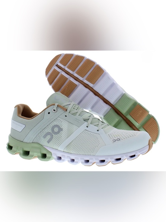 On Running Shoes - NWOB On Running Cloudflow Women's Shoe in Mint Green, White and Tan 9.5